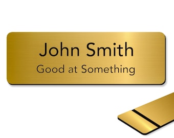 Customized Laser Engraved Name Badges with Pin or Magnetic Backing