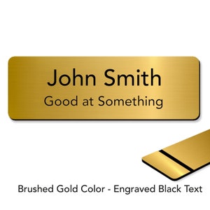 Customized Laser Engraved Name Badges with Pin or Magnetic Backing image 1