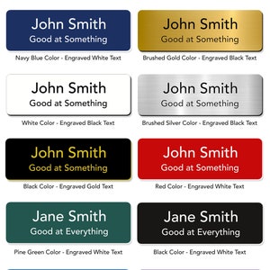 Customized Laser Engraved Name Badges with Pin or Magnetic Backing image 2