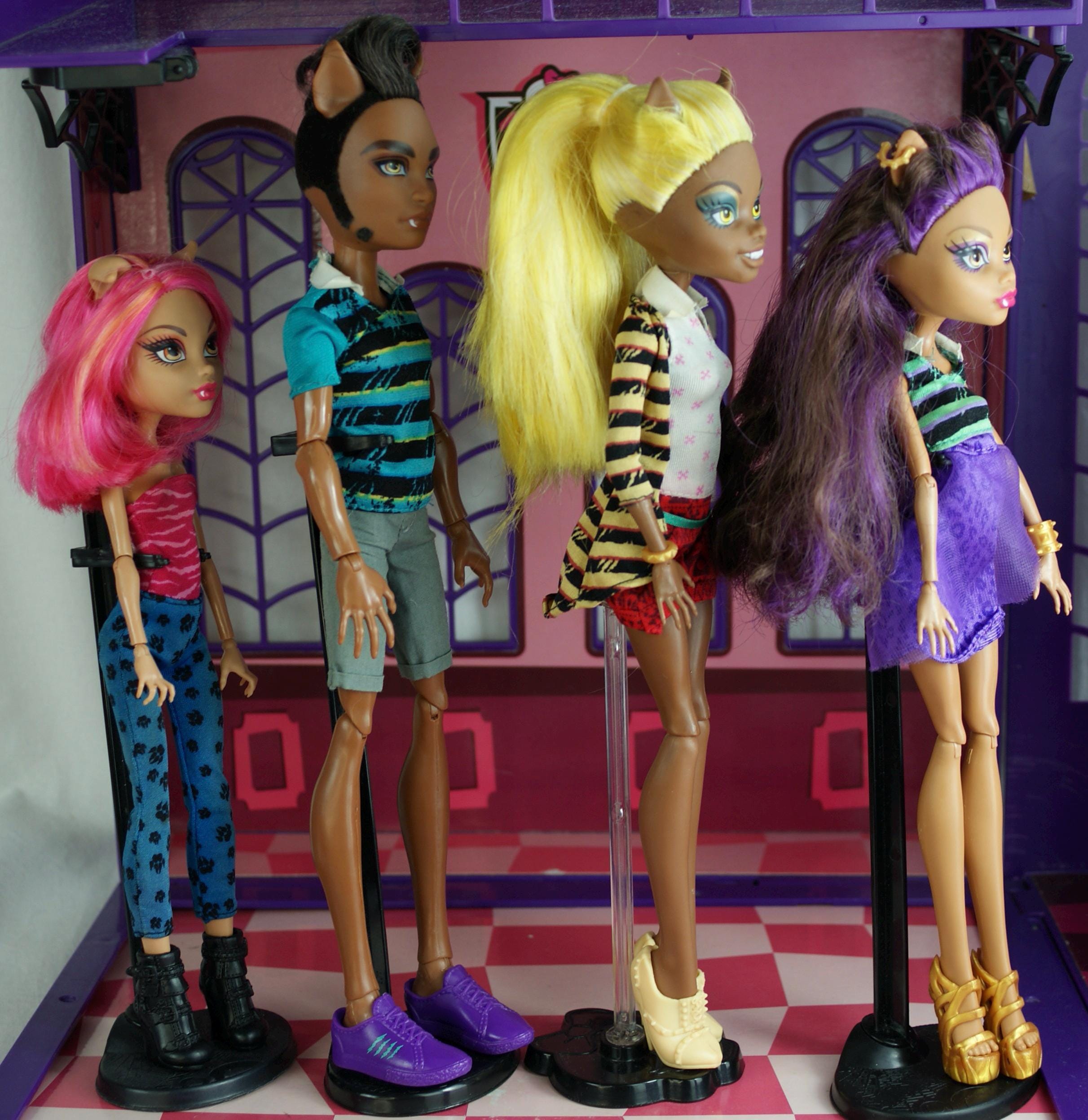 Monster High A Pack of Trouble Wolf Family 4-pack Howleen Clawd Clawdia ...