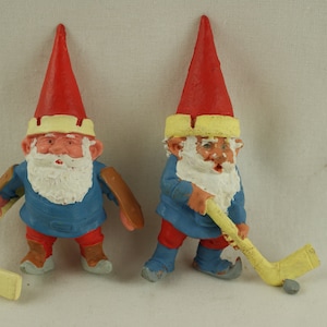 David the Gnome Rien Poortvliet David de Kabouter pvc figure Ice hockey players 80s 1