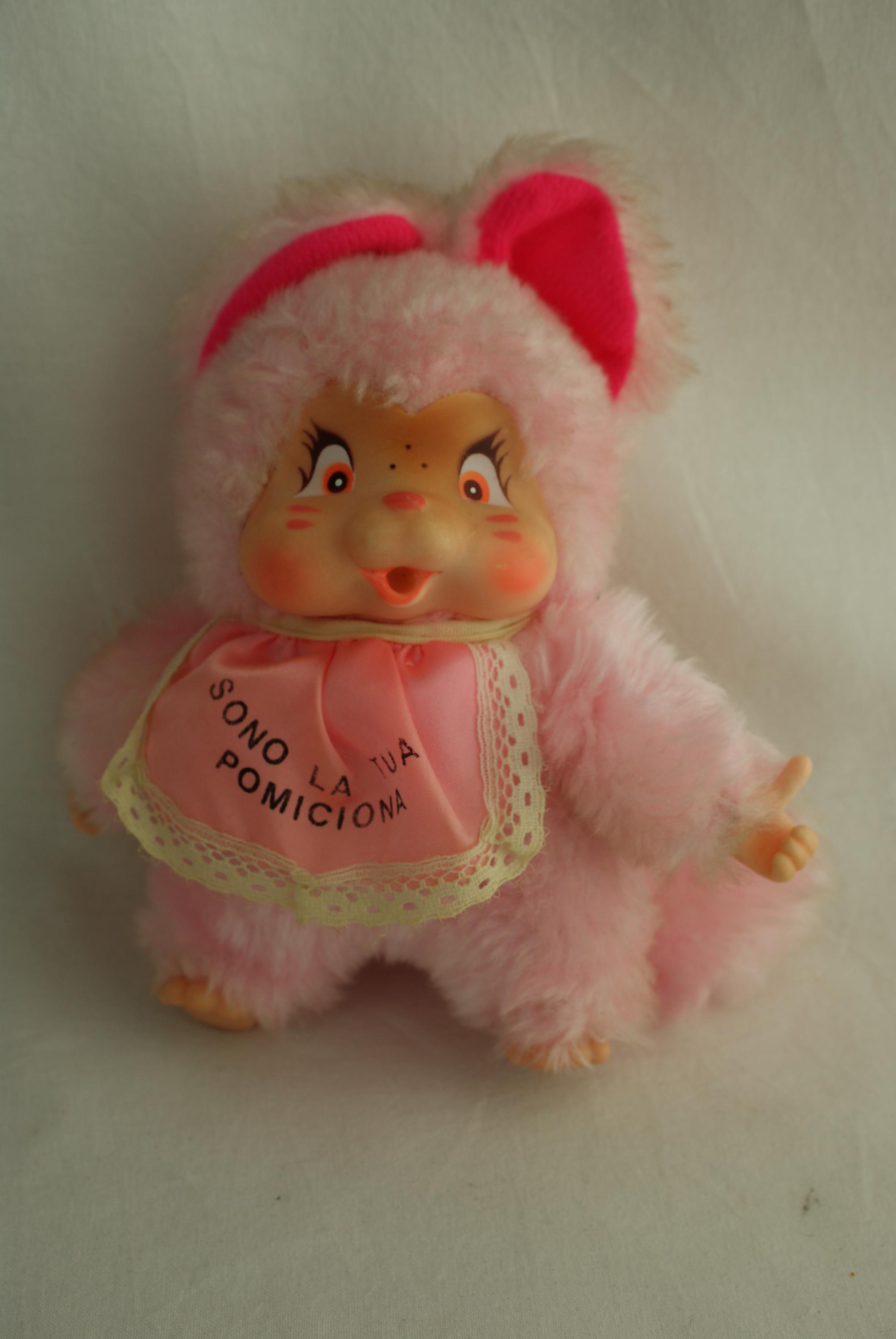 Monchhichi Nyamy Washino Micci Gatti Plush Doll Pink Cat Fakey