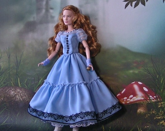 Alice in Wonderland inspired Dress for Doll - Clothes for Doll,