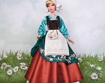 Handmade Cinderella Doll Dress – Blouse, Corset, Skirt &Hair Scarf