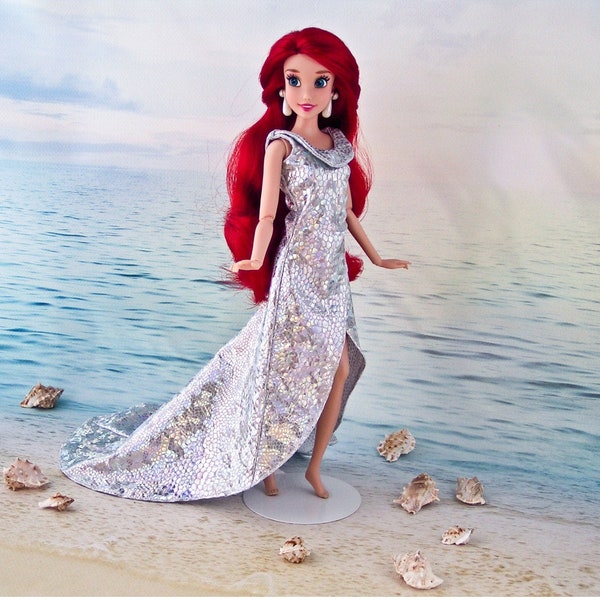 Replica of Ariel Dress for Doll - Little Mermaid Disney Movie 1989, Dress for Barbie, Barbie Clothes, Dress for Disney Store, Doll Clothes