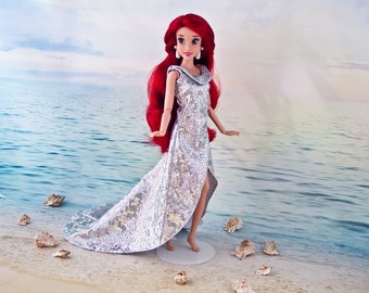 Replica of Ariel Dress for Doll - Little Mermaid Disney Movie 1989, Dress for Barbie, Barbie Clothes, Dress for Disney Store, Doll Clothes