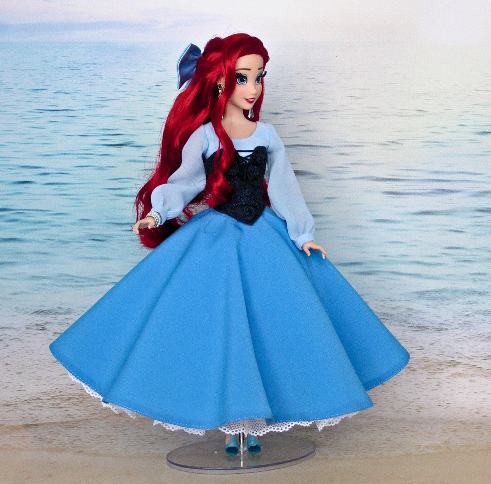 open lace back dress Princess Ariel Kiss The Girl Little Mermaid Cosplay Costume Without Boning / Traditional Lace Tie