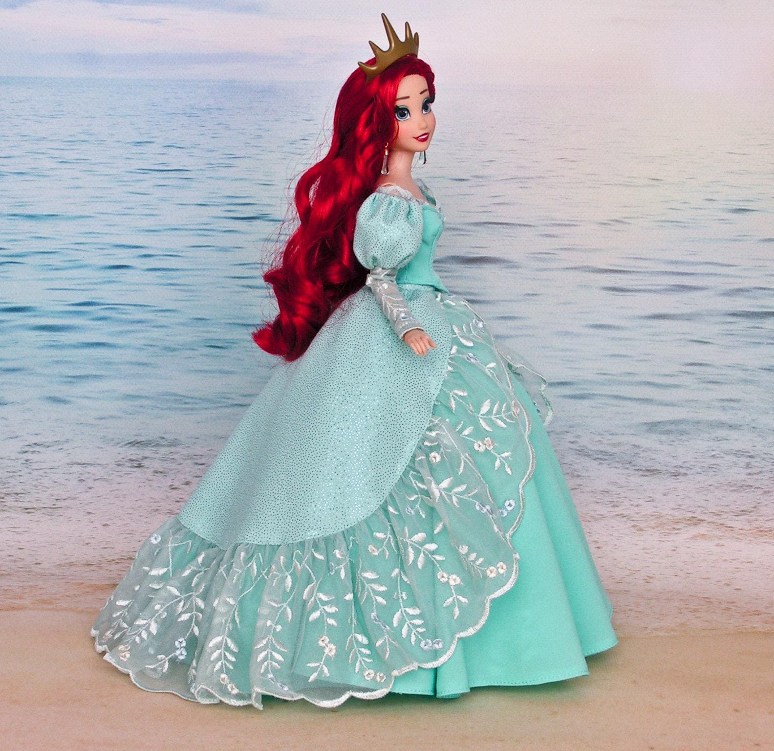 Handmade Ariel Inspired Doll Dress: Green Corset & Petticoat