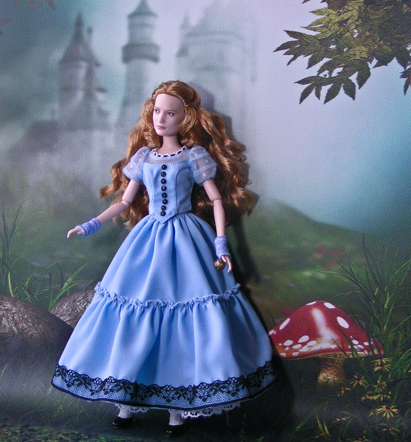 Alice in Wonderland inspired Dress for Doll - Clothes for Doll