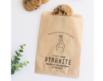 BTS Inspired Personalized Kraft Treat Bags: KPop Birthday Party Favors