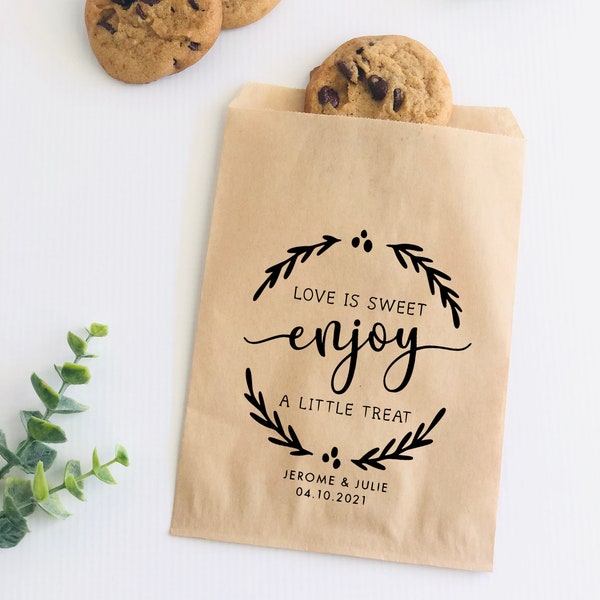 Wedding Personalized Favor Bags, Cookie Bags, Cookie Favors, Wedding Treat Bags, Bags for Cookies, Wedding Party Favors