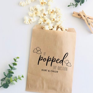 Engagement Favor Bags, Popcorn Bags, Popcorn Favors, Engagement Treat Bags, Bags for Popcorn, Engagement Party Favors