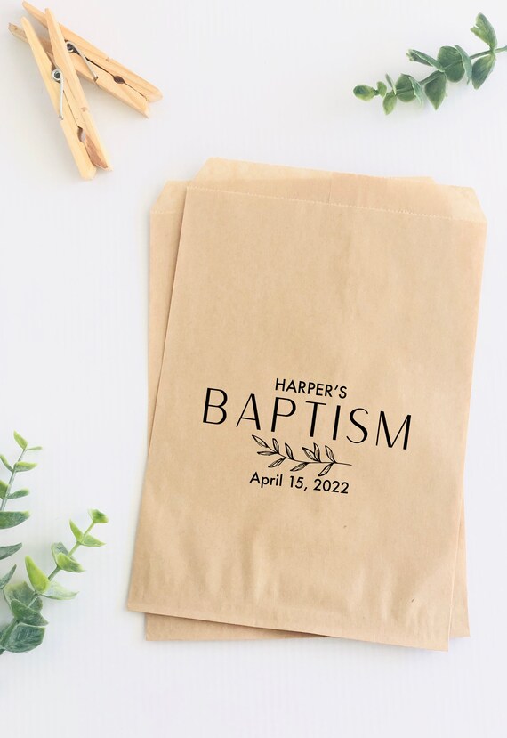 Baptism Favor Bags Baptism Treat Bags Christening Party Etsy