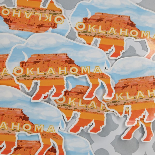 Oklahoma Pride Sticker, State Pride Sticker, Souvenir Sticker, Oklahoma souvenir, State Sticker, Oklahoma Sticker, Handmade in Oklahoma