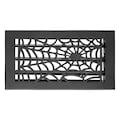 6"x12" Spooky Gothic Vent cover in Spider Web Design Cast Aluminum Floor/Wall register with detachable Steel Metal Louver | Powder Coated