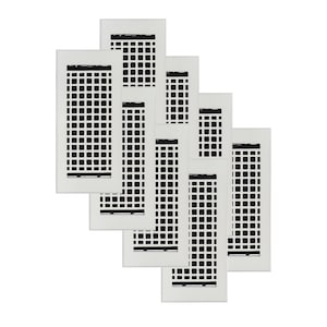 PACK of 8 MOSAIC 4&quot;x10&quot; Duct Size(Overall 5-1/2&quot;x 11-3/4&quot;)Heat Vent (Detachable Steel Metal Louver)|Cast Aluminum| FLOOR Vent Cover