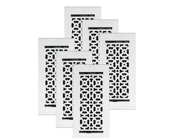 PACK of 6 ACHTEK 4&quot;x10&quot; Duct Size(Overall 5-1/2&quot;x 11-3/4&quot;)Heat Vent (Detachable Steel Metal Louver)|Cast Aluminum Vent Cover