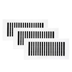 PACK of 3 SLEEK 4"x 10" Cast Aluminum Floor- Walkable or Wall register with Detachable Steel Metal Louver