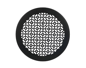 Achtek 10" Duct opening Solid Cast Aluminum Round Grille ( 12" Round Overall) | Powder Coated