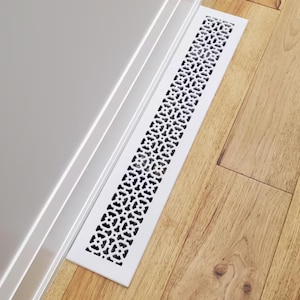 AIR RETURN 4"x30" Duct Opening | Heavy Cast Aluminum Cover Grill (6"x32" Overall) | Powder Coated