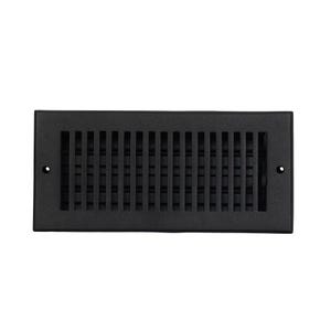 May include: A rectangular black vent cover with vertical slats. The vent cover has a matte finish and two small screw holes on either end. The design is simple and functional, suitable for home ventilation systems.