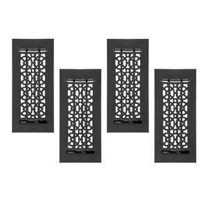 PACK of 4 ACHTEK 4&quot;x10&quot; Duct Size(Overall 5-1/2&quot;x 11-3/4&quot;) Floor / Wall Heat Vent (Detachable Steel Metal Louver)|Cast Aluminum No Plastic
