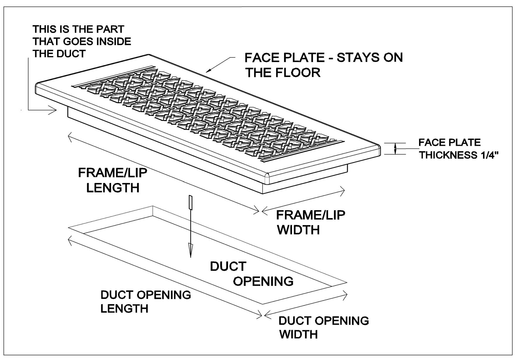 AIR RETURN 10x30 Duct Opening Heavy Cast Etsy Canada