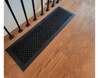 AIR RETURN 8"x24" Duct Opening | Heavy Cast Aluminum Cover Grill (10"x26" Overall) | Powder Coated