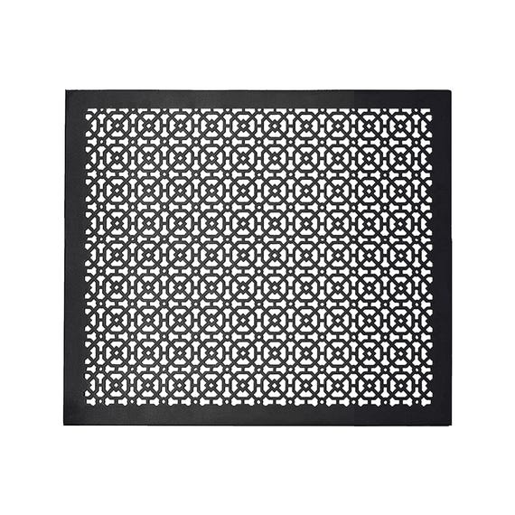 Bodenregister Aus Aluminiumguss – 25,4x25,4 Cm, Schwarz, Mit Verstellbarem Dämpfer, Tudor-Pilz-Design