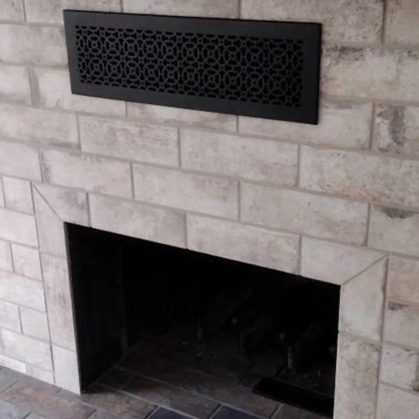 AIR RETURN 6"x24" Duct Opening | Heavy Cast Aluminum Cover Grill (8"x26" Overall) | Powder Coated