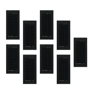 PACK of 9 MOSAIC 4&quot;x10&quot; Duct Size(Overall 5-1/2&quot;x 11-3/4&quot;)Heat Vent (Detachable Steel Metal Louver)|Cast Aluminum| FLOOR Vent Cover