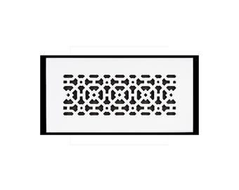 AIR RETURN 4"x10" Duct Opening | Heavy Cast Aluminum Cover Grill (6"x12" Overall) | Powder Coated