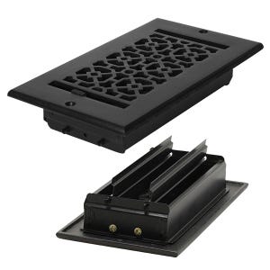 4&quot;x 8&quot;Duct Size (Overall 5-1/2&quot;x 9-3/4&quot;) Air Supply(Detachable Steel Metal Louver)|Solid Cast Aluminum Vent Cover| Powder Coated| No Plastic