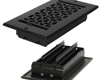 4&quot;x 8&quot;Duct Size (Overall 5-1/2&quot;x 9-3/4&quot;) Air Supply(Detachable Steel Metal Louver)|Solid Cast Aluminum Vent Cover| Powder Coated| No Plastic