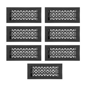 PACK of 7 ACHTEK 4"x10" Duct Size(Overall 5-1/2"x 11-3/4")Heat Vent (Detachable Steel Metal Louver)|Cast Aluminum| Vent Cover