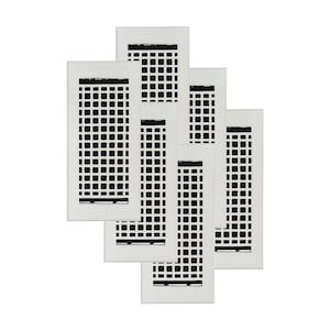 PACK of 6 MOSAIC 4&quot;x10&quot; Duct Size(Overall 5-1/2&quot;x 11-3/4&quot;)Heat Vent (Detachable Steel Metal Louver)|Cast Aluminum| FLOOR Vent Cover