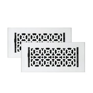 PACK of 2 ACHTEK 4&quot;x10&quot; Duct Size(Overall 5-1/2&quot;x 11-3/4&quot;)Heat Vent (Detachable Steel Metal Louver)|Cast Aluminum Vent Cover