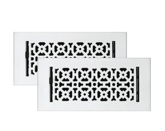 PACK of 2 ACHTEK 4&quot;x10&quot; Duct Size(Overall 5-1/2&quot;x 11-3/4&quot;)Heat Vent (Detachable Steel Metal Louver)|Cast Aluminum Vent Cover