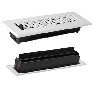2&quot;x10&quot;Duct Size (Overall 3-1/2&quot;x 11-3/4&quot;)Air Supply(Detachable Steel Metal Louver)|Solid Cast Aluminum Vent Cover| Powder Coated| No Plastic