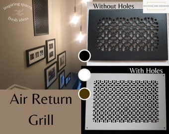 AIR RETURN 8"x14" Duct Opening | Heavy Cast Aluminum Cover Grill (10"x16" Overall) | Powder Coated