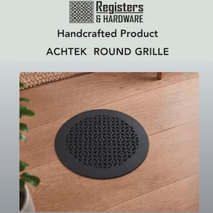 Achtek 10" Duct opening Solid Cast Aluminum Round Grille ( 12" Round Overall) | Powder Coated| Back Frame/Lip Height 5/16"