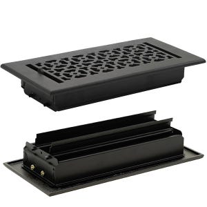 4"x10"Duct Size (Overall 5-1/2"x 11-3/4")Air Supply(Detachable Steel Metal Louver)|Solid Cast Aluminum Vent Cover| Powder Coated| No Plastic