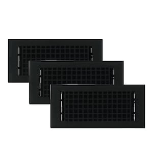 PACK of 3 MOSAIC 4&quot;x10&quot;Duct Size(Overall 5-1/2&quot;x 11-3/4&quot;)Floor/Wall Heat Vent (Detachable Steel Metal Louver)|Cast Aluminum| Powder Coated