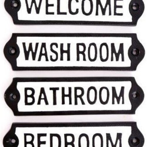 Vintage Victorian Style TOILET BATHROOM Door Sign Cast Iron Period Plaque Metal Vintage Victorian Style TOILET BATHROOM Door Sign Cast Iron Period Plaque Metal
