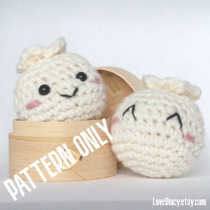 BAO DIM SUM Crochet amigurumi Pattern - Steamed Bun play food toy or home decor