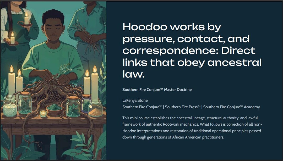 Hoodoo Rootwork Mechanics, Ancestral Law, Southern Fire Conjure ...