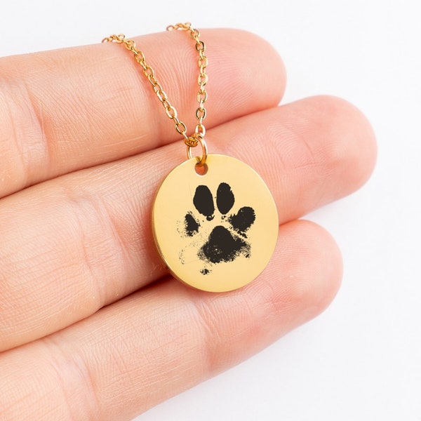 Paw Print Personalized Necklace Dog Mom Gift Personalized Picture Necklace For Pet Picture Necklace Actual Paw Print Cat Paw Necklace