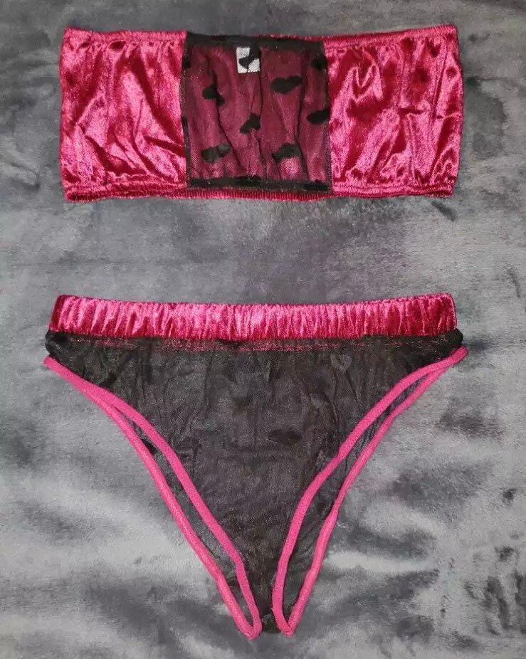 Transparent Lace Heart Bra And Panty Set Etsy