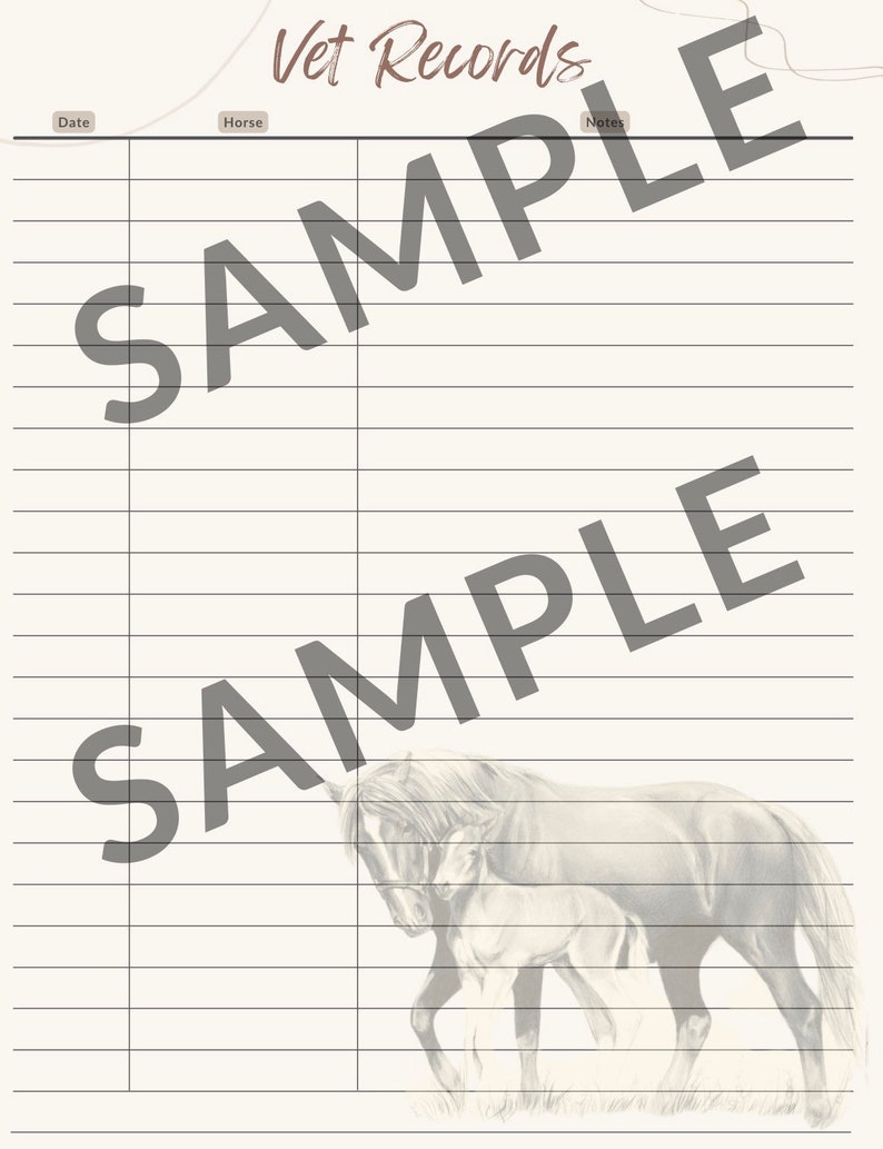 HORSE BREEDING RECORDS Book 20232024 Record Book for Tracking Horse