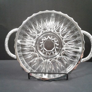 Queen Anne silver plated crystal serving dish